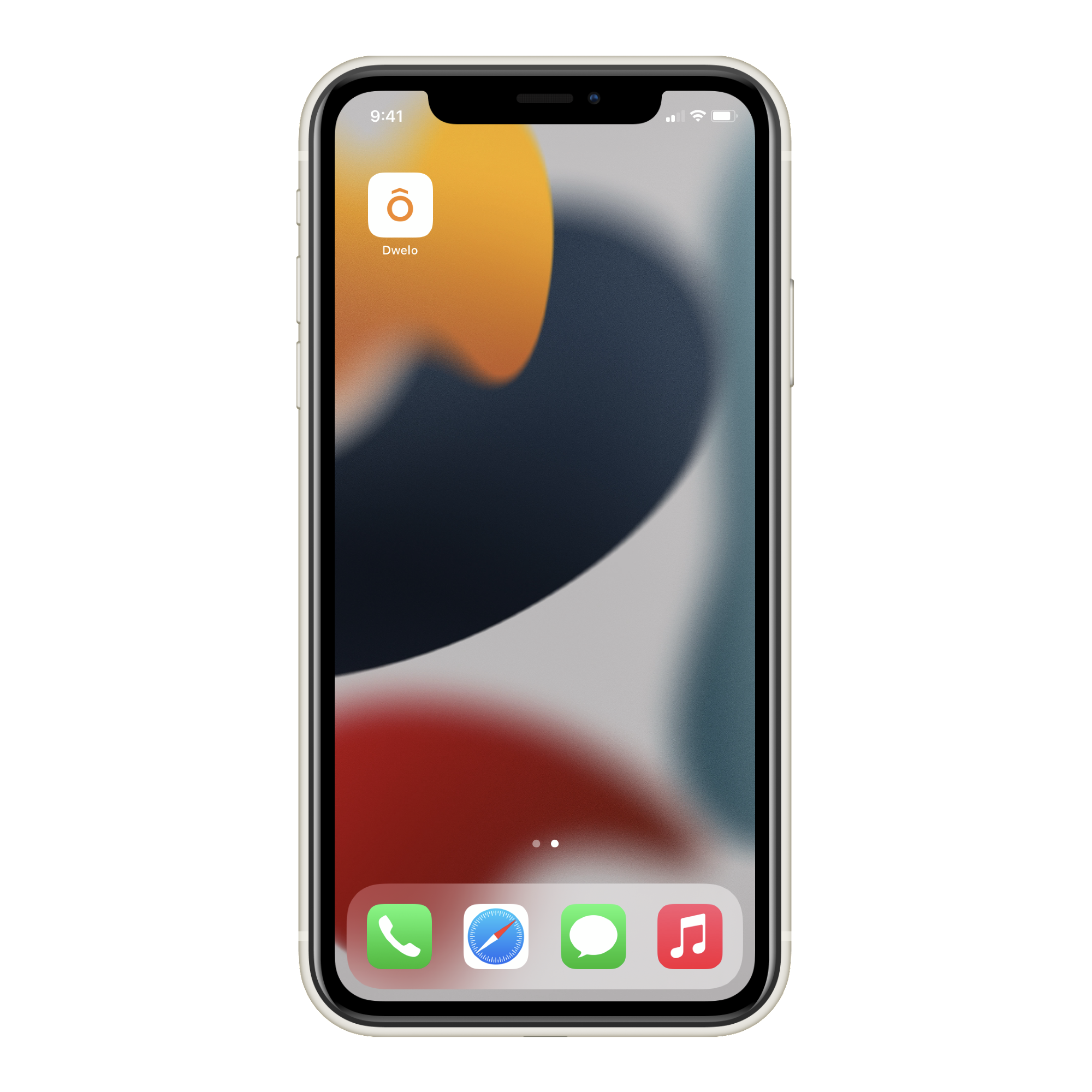 Dwelo app on an iPhone home screen